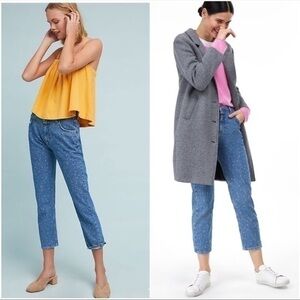 Closed Italian High Waisted Heartbreaker Jeans Cropped Star Print Blue Size 30